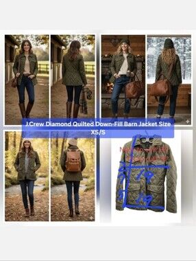 J.Crew Diamond Quilted Down-Fill Barn Jacket Size XS/S